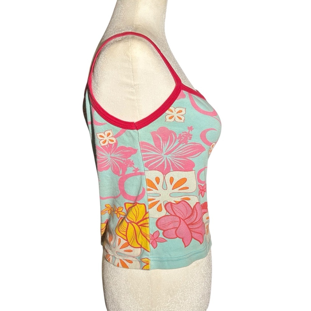 Vintage Custom Barcelona rare tank top in floral Hibiscus print